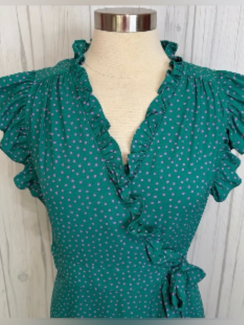 NWOT Kate Spade Poolside Ruffle Dot Wrap Dress Sz 2 - Picture 5 of 11